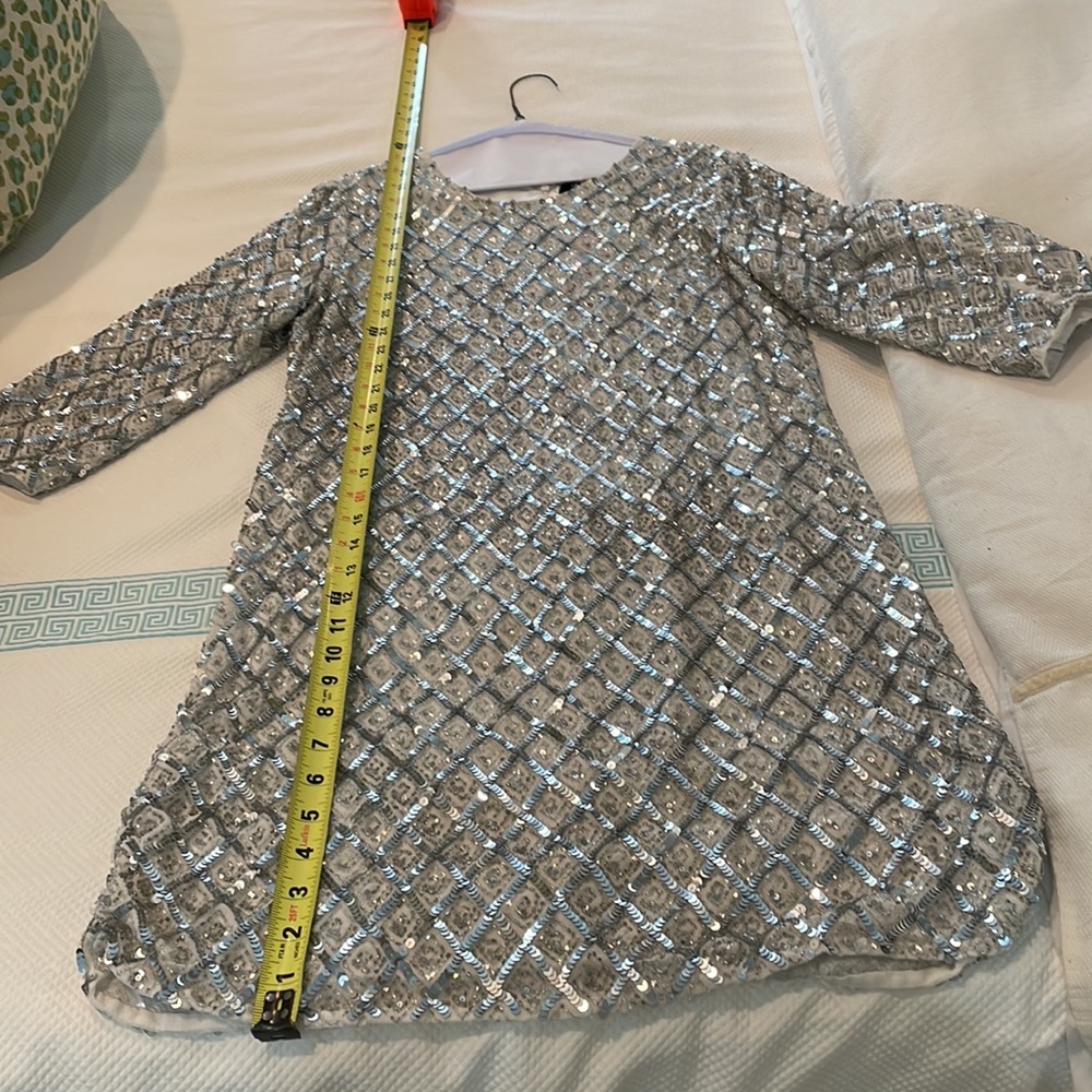 Parker Black Label Silver Sequins Cocktail Dress